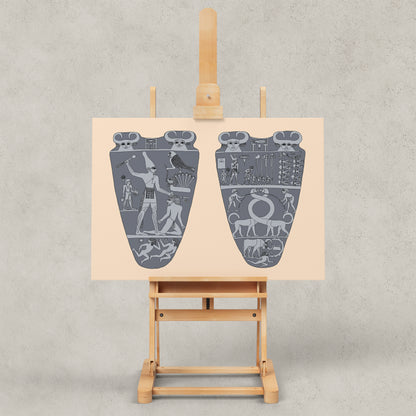The Unification of Egypt (Narmer Palette Monochrome) Giclée Print