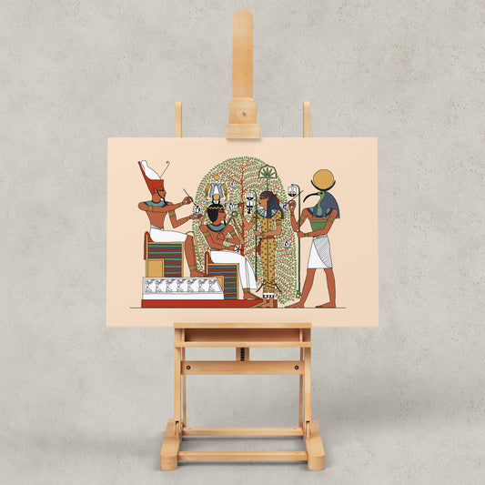 Seshat, Thoth, and the Sacred Persea Tree Giclée Print