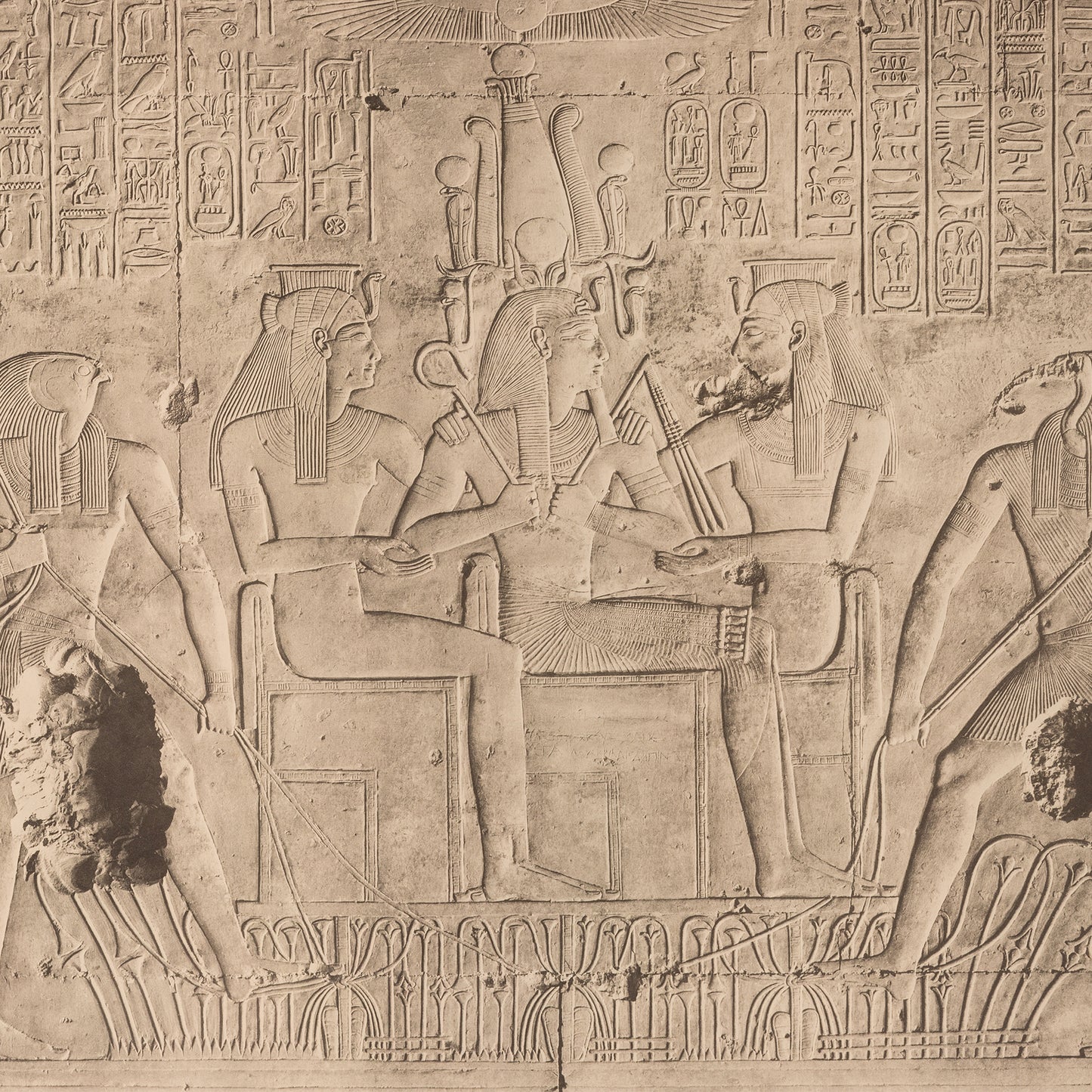 Seti with Horus, Thoth and the Two Ladies Giclée Print