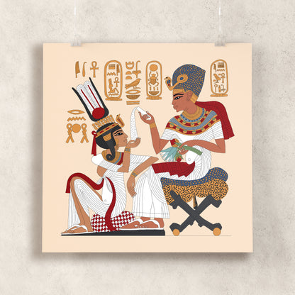 Tutankhamun Pouring Perfume For Ankhesenamun Giclée Print