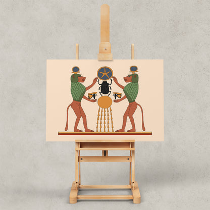 Khepri and Thoth’s Sacred Baboons Giclée Print