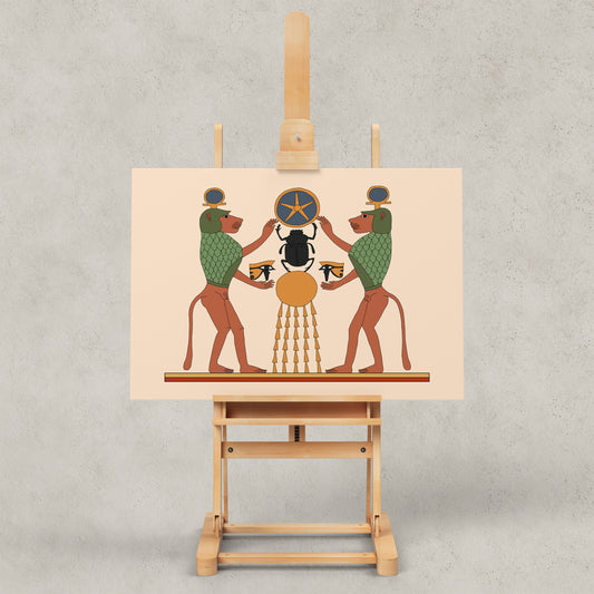 Khepri and Thoth’s Sacred Baboons Giclée Print