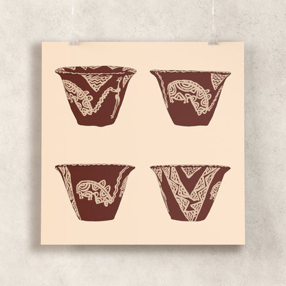 A Prehistoric Hippo Hunt (Naqada Bowl) Giclée Print
