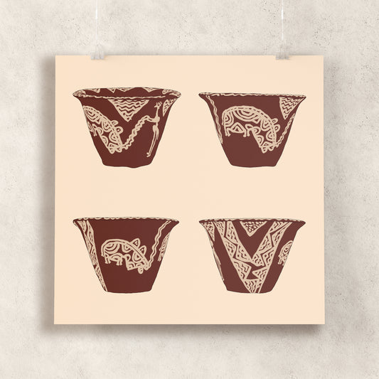 A Prehistoric Hippo Hunt (Naqada Bowl) Giclée Print