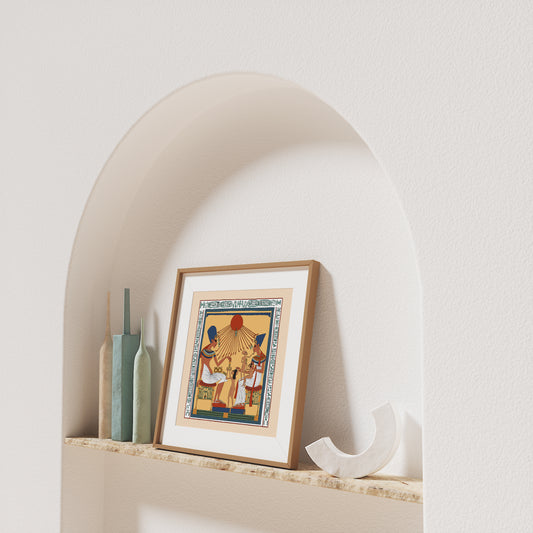 Akhenaten, Nefertiti and Family Beneath the Aten Giclée Print