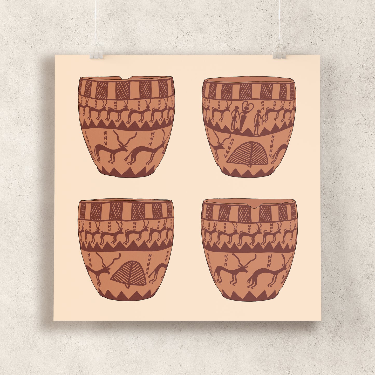 Antelope in the Desert Valley (Naqada Pot) Giclée Print