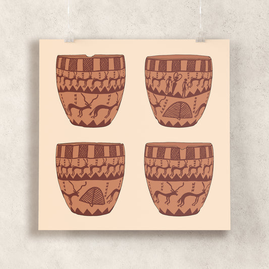 Antelope in the Desert Valley (Naqada Pot) Giclée Print