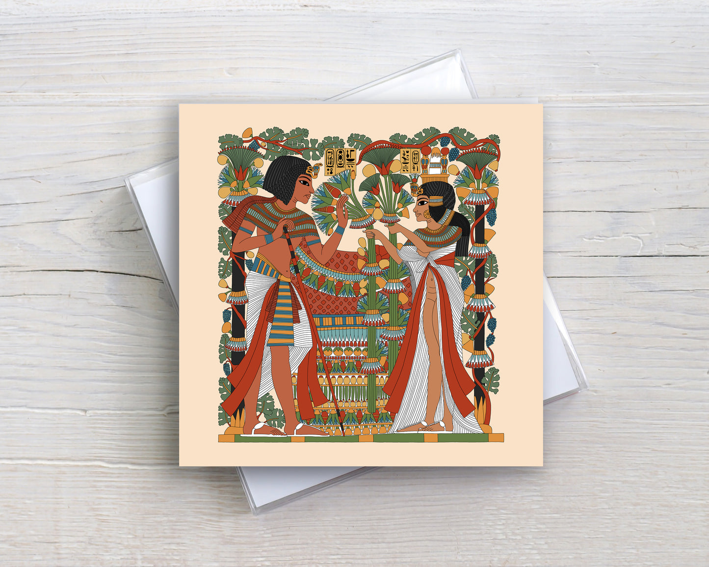 Tutankhamun and Ankhesenamun Amongst the Vines Greeting Card